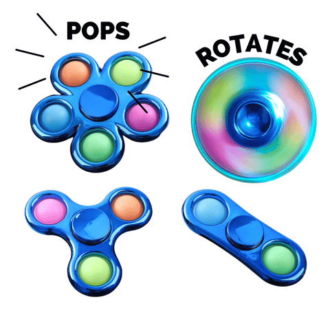 Bubble Pop Fidget Spinners | 3-Pack - Blue